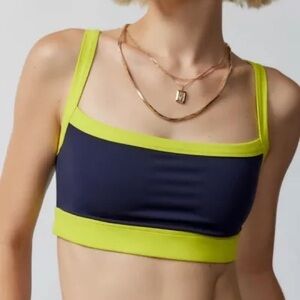 Splits59 Monah Rigor Indigo/Chartreuse Bra Size Small